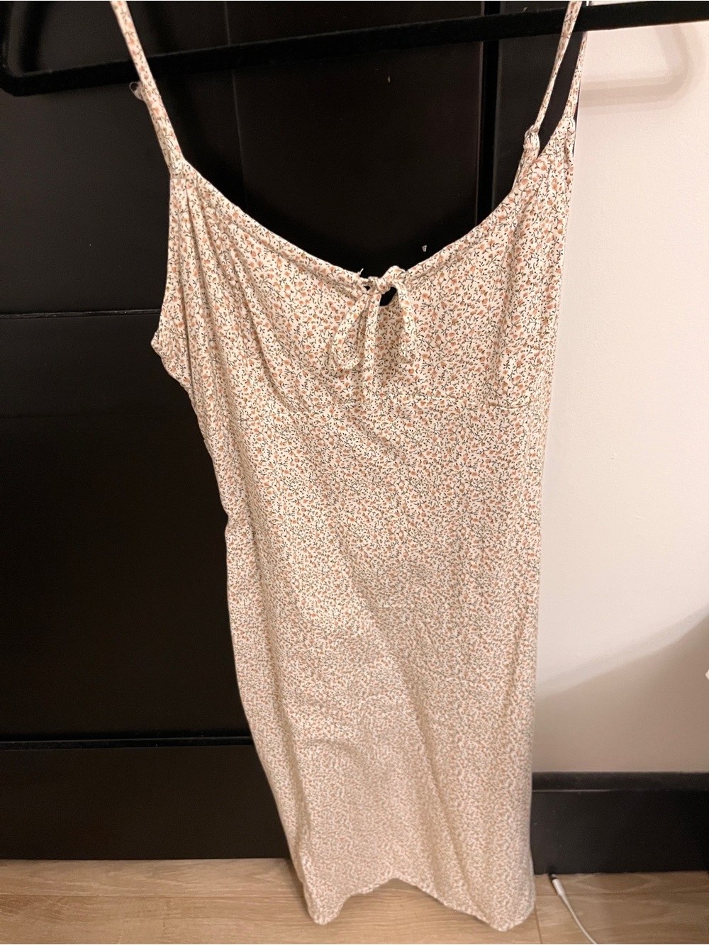 Brandy Melville Cream Floral Slip Dress